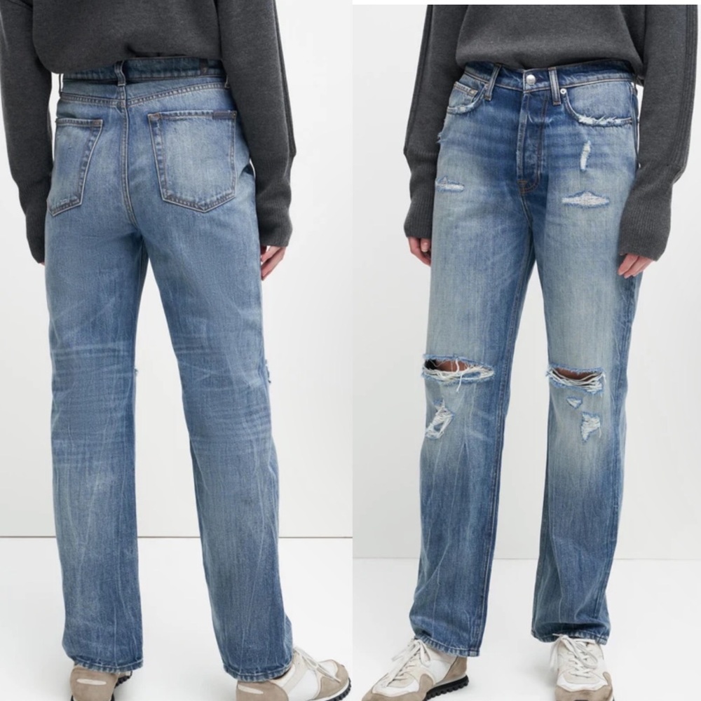 7 For All Man Kind Easy Straight With Destroy In Grand Canyon Size 26 NWT